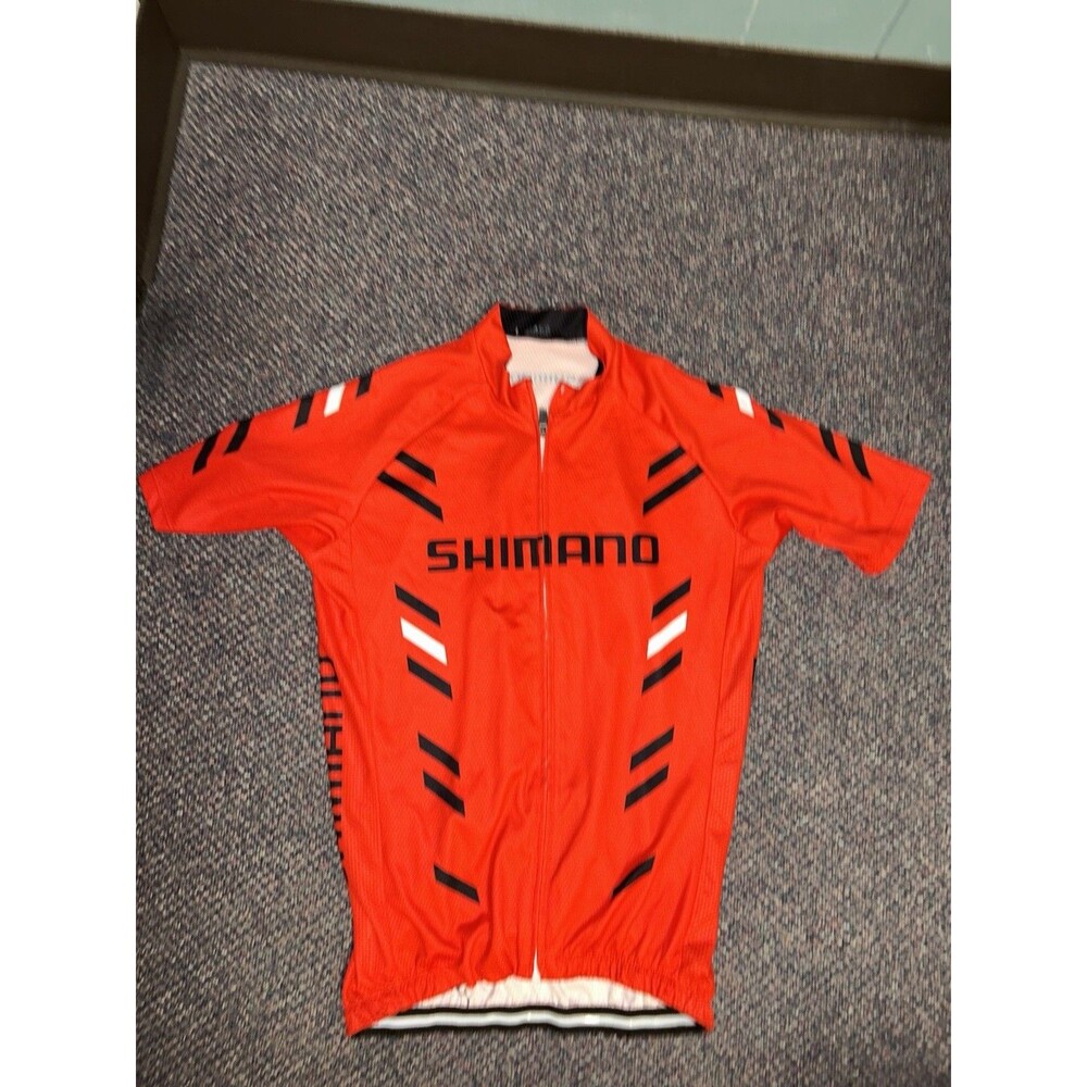 Shimano Men's  Full Zip Cycling Short Sleeve Bicycle Road Bike Shirt Size Large